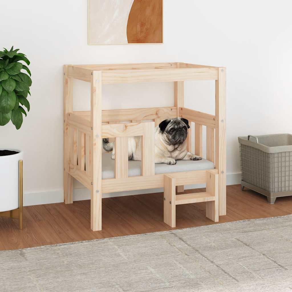 Hundeseng i massivt fyrretræ - 65,5 × 50,5 × 70 cm