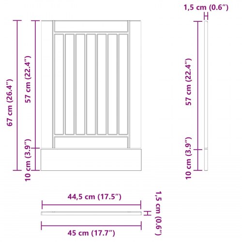 Køkkenskab Sort eg 45 x 1,5 x 67 cm Konstrueret træ