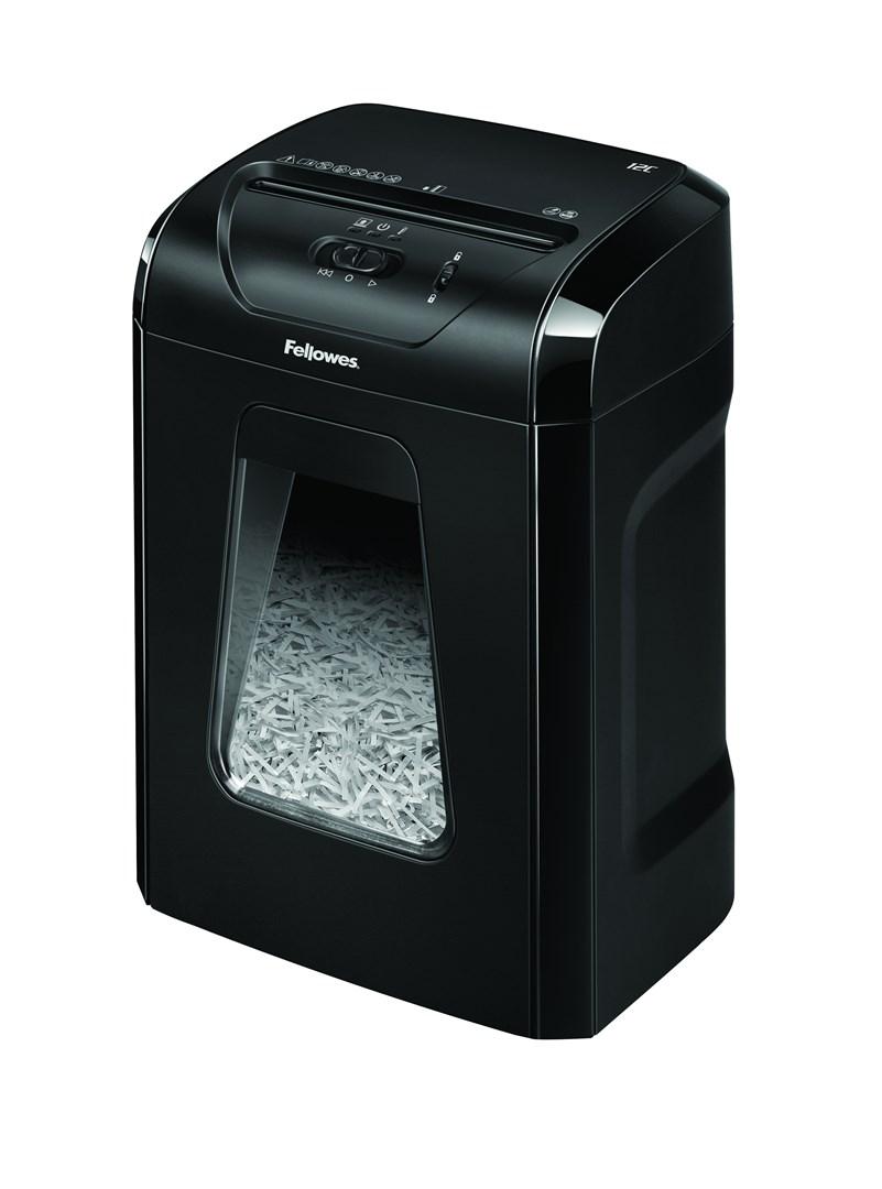 Fellowes Powershred 12C makulator - sort, krydsmakulerer 12 ark billede
