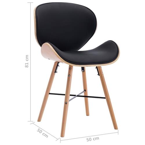 Spisebordsstole 4 stk. kunstlæder og bøjet træ sort