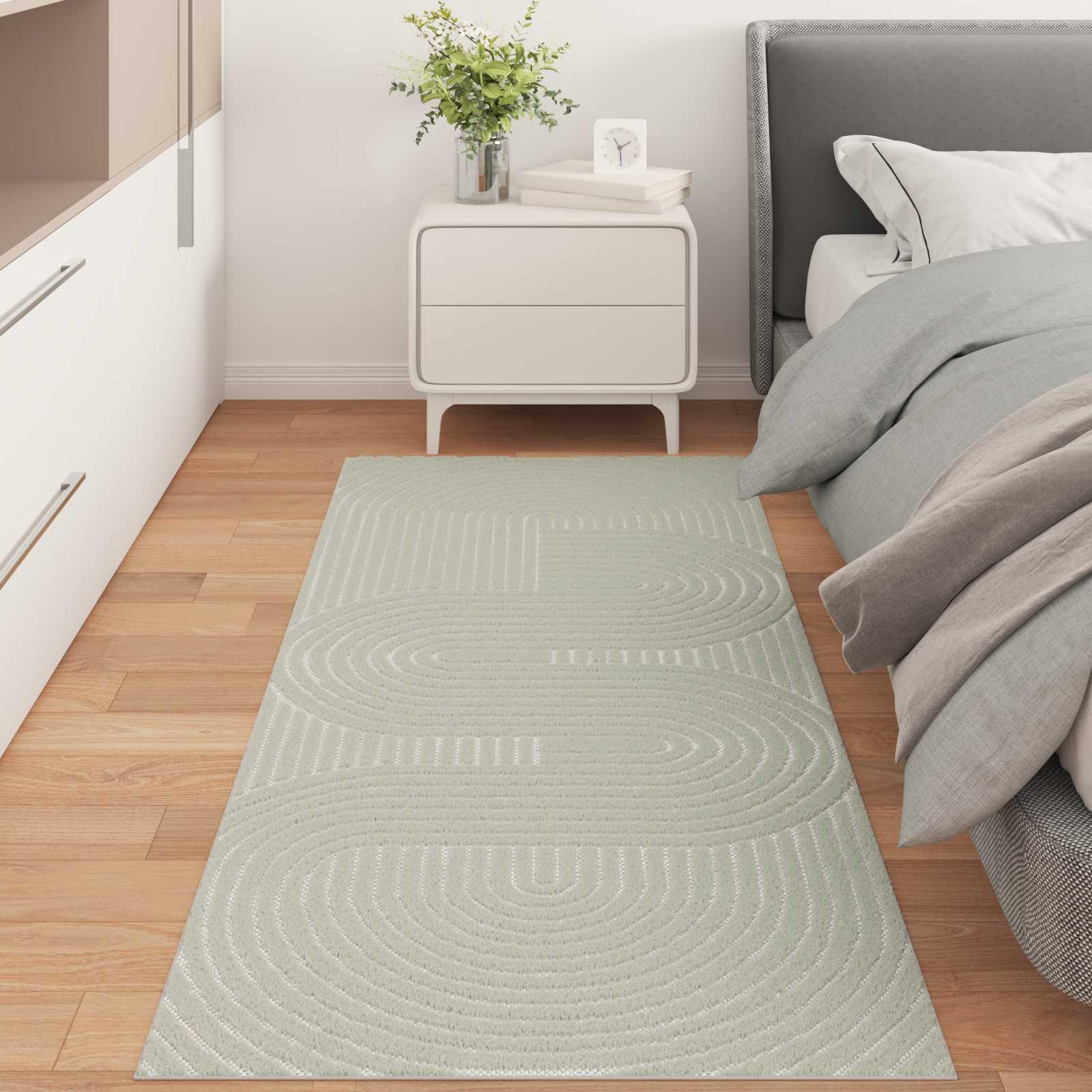 Områdetæpper Rektangulær HUARTE Grøn 200 x 80 cm Polyester