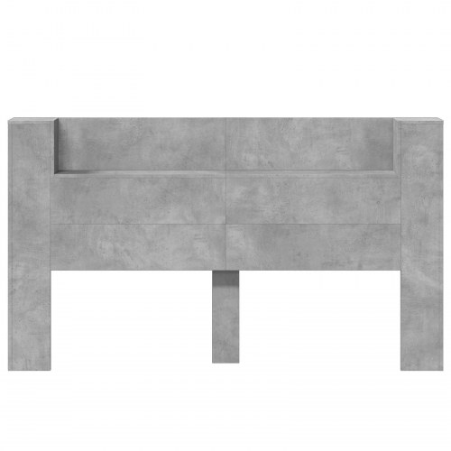 Sengegavl med LED og opbevaring - beton, 180 cm