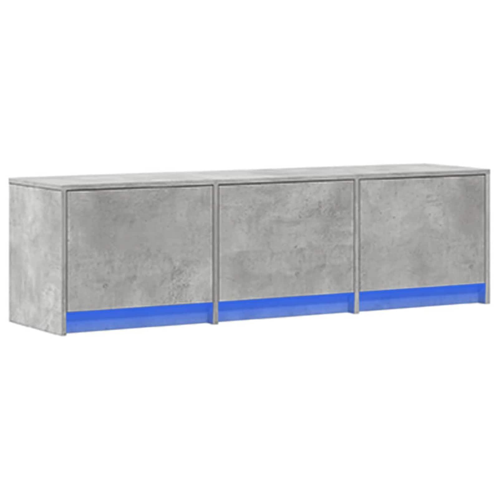 Tv-skab Med Led 140 X 34 X 40 Cm Konstrueret Træ - Betongrå
