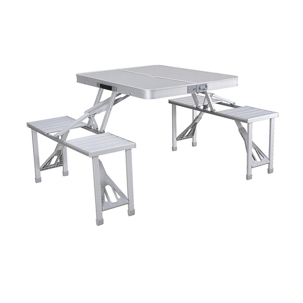 Marbueno Picnic bord i aluminium - sammenklappeligt bord-bænkesæt, grå (OUTLET B)