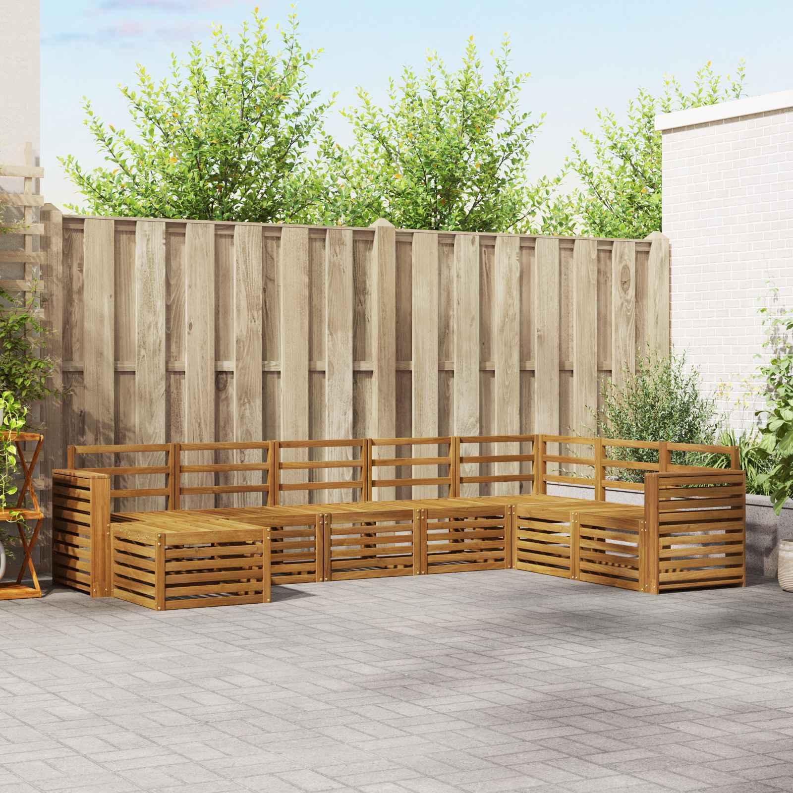 Sofasæt 10 stk Naturfarvet Massivt Akacietræ