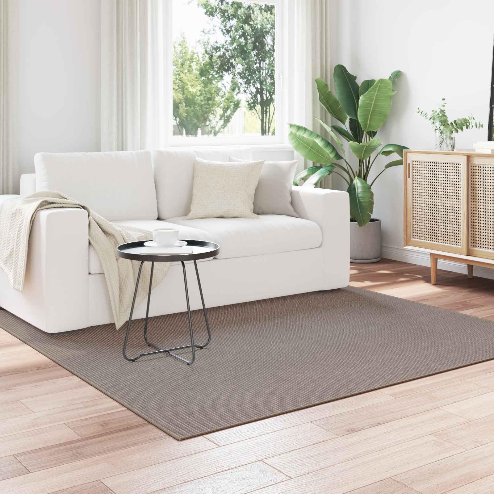 Områdetæppe LUGO - firkantet gråbrun 120 × 120 cm i polyester