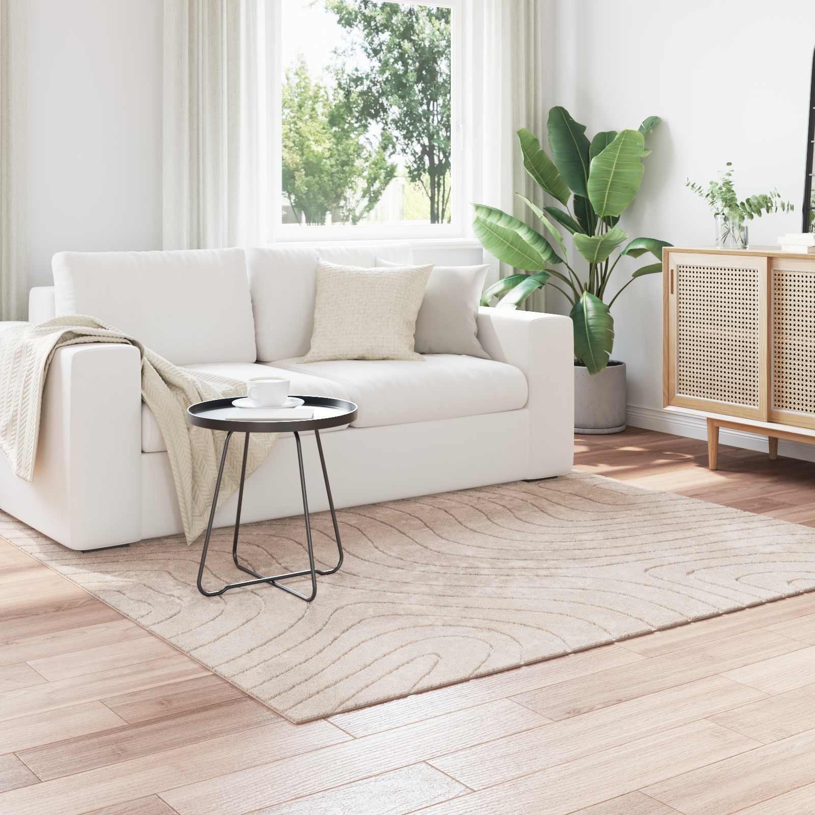 Områdetæpper Firkantet HUARTE Beige 200 x 200 cm Polyester