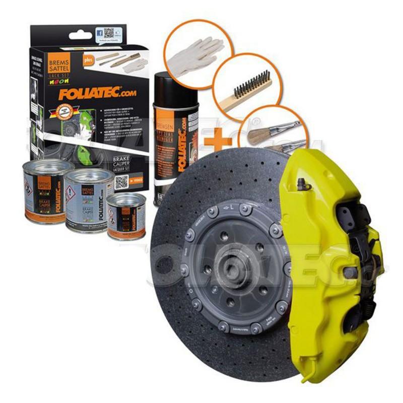 Foliatec bremsekaliber maling sæt (4 dele) - Gul
