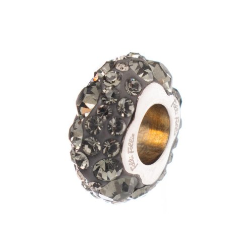 Charm-perle - grå, sterling sølv, 1,5 cm