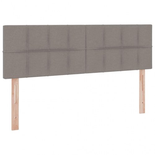 Seng med opbevaring og LED med madras Gråbrun 140 x 190 cm Stof