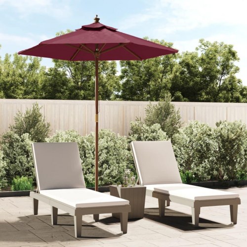 Haveparasol med træstang 196 × 231 cm - bordeaux