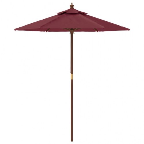 Haveparasol med træstang 196 × 231 cm - bordeaux