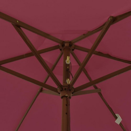 Haveparasol med træstang 196 × 231 cm - bordeaux