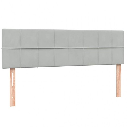 Kontinentalseng med madras 160×210 cm - fløjl, lysegrå