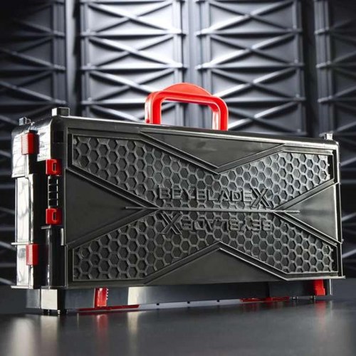 Beyblade X Clash & Carry Arena - rød/sort battle-sæt