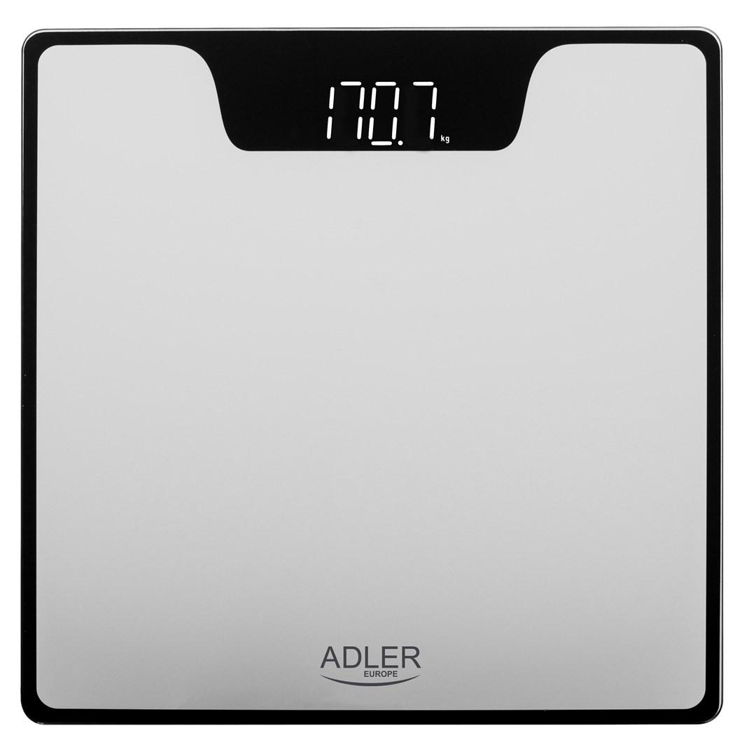 Adler AD 8174s badevægt med LED-display - elektronisk personvægt, sølv