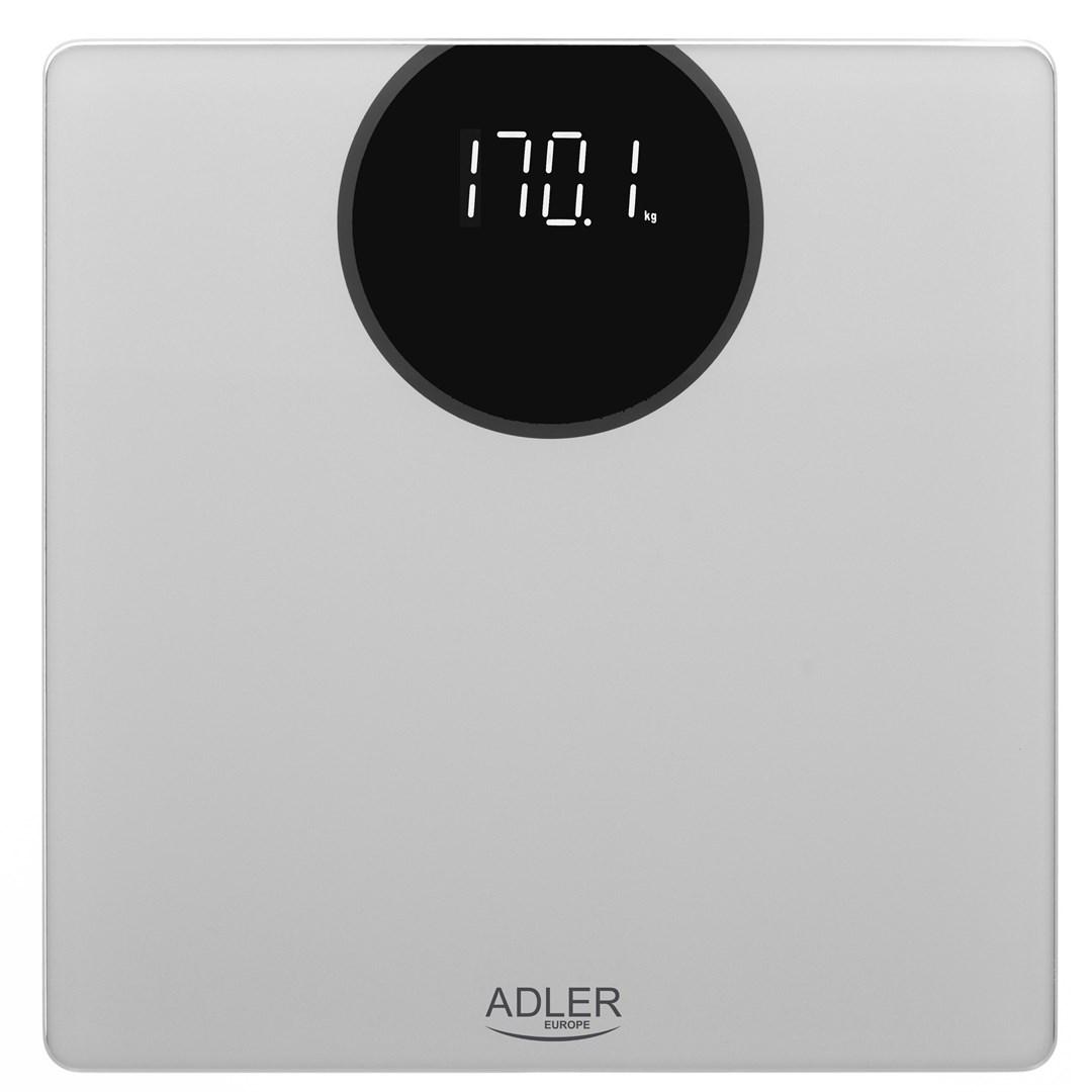 Adler AD 8175 - elektronisk badevægt med LED-display, sølv