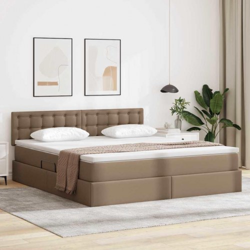 Seng med opbevaring og madras Cappuccino 180 x 200 cm