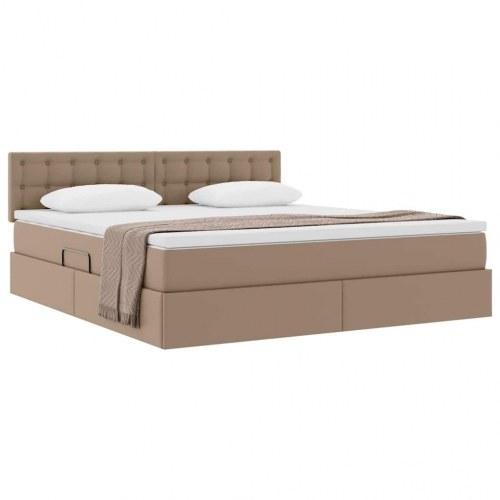 Seng med opbevaring og madras Cappuccino 180 x 200 cm