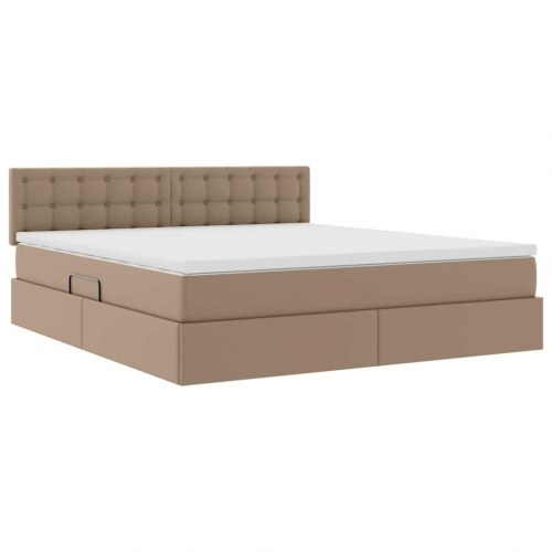 Seng med opbevaring og madras Cappuccino 180 x 200 cm