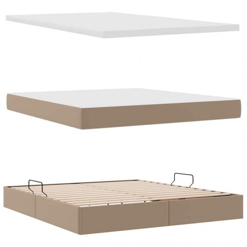 Seng med opbevaring og madras Cappuccino 180 x 200 cm