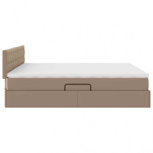 Seng med opbevaring og madras Cappuccino 180 x 200 cm