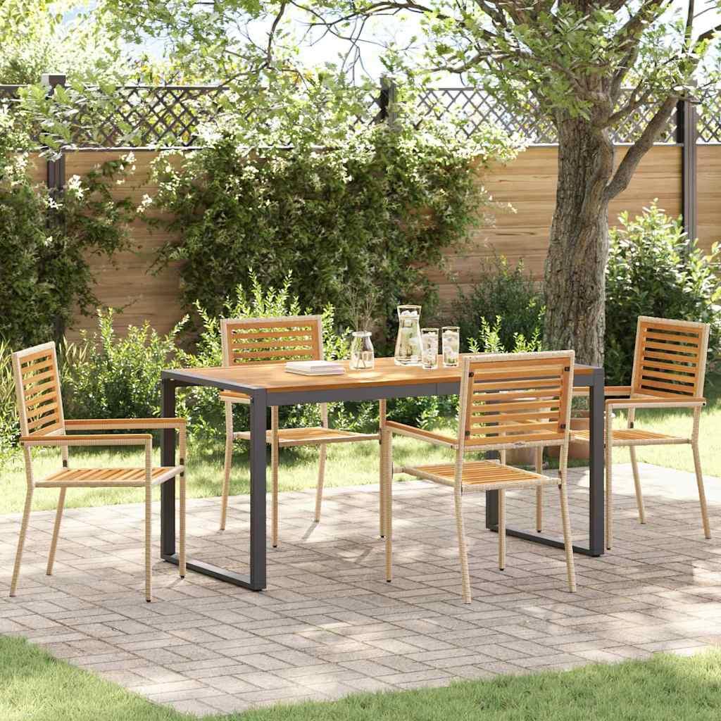 Have Spisebordssæt 5 stk Beige og Brun polyrattan