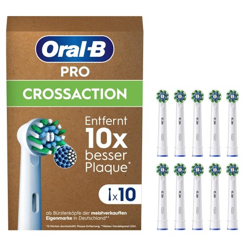 Oral-B Pro CrossAction børstehoveder – hvid, 10 stk