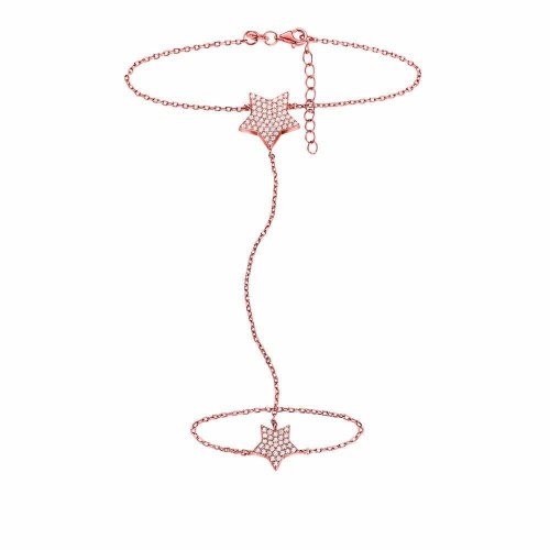Armbånd til kvinder - pink stål, 17 cm