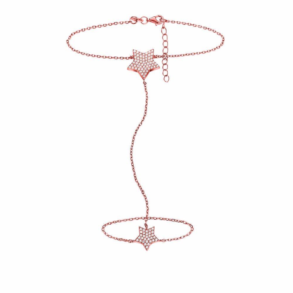 Armbånd til kvinder - pink stål, 17 cm