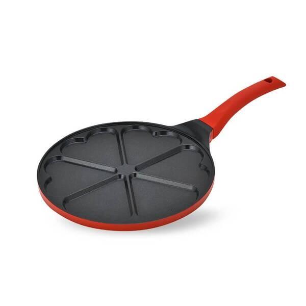 Maestro MR-1222-A hjerte-pandekagepande 26 cm - sort/rød