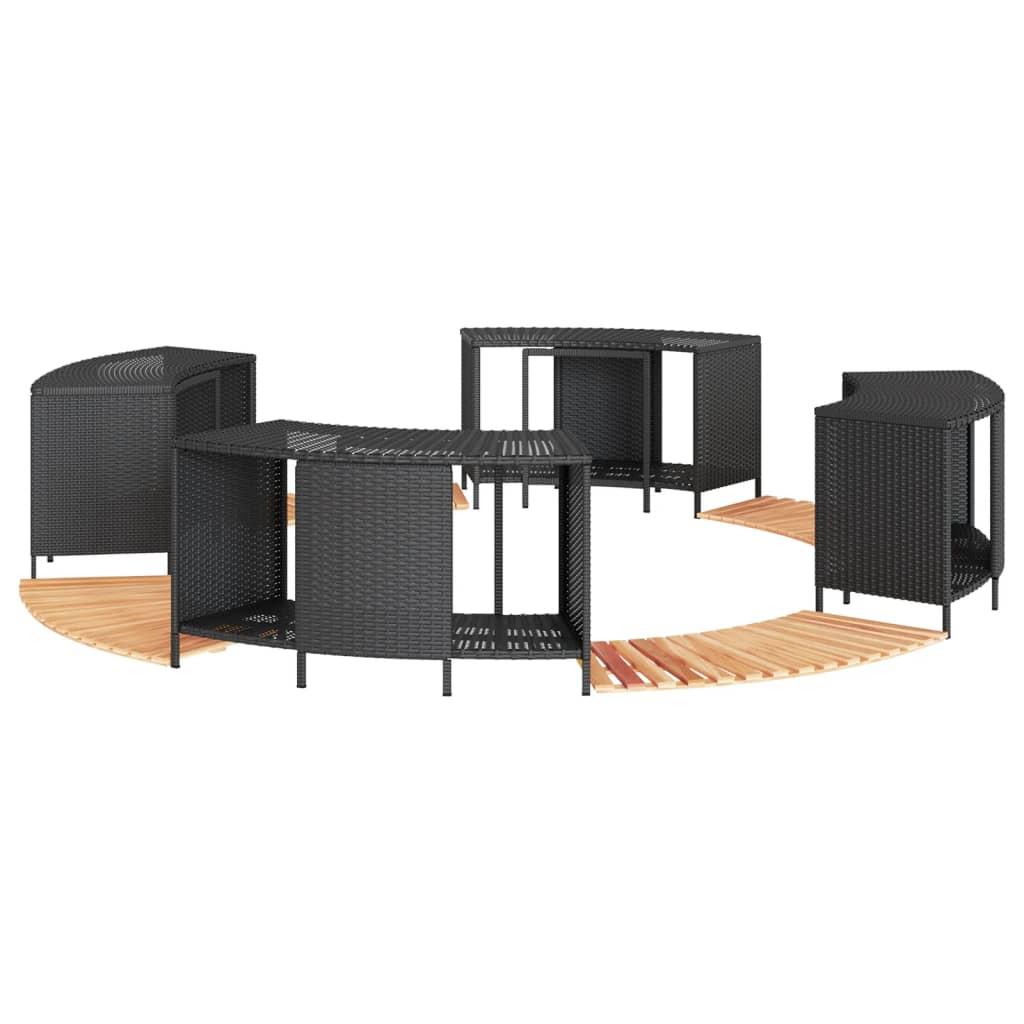 Spakant polyrattan og massivt akacietræ sort