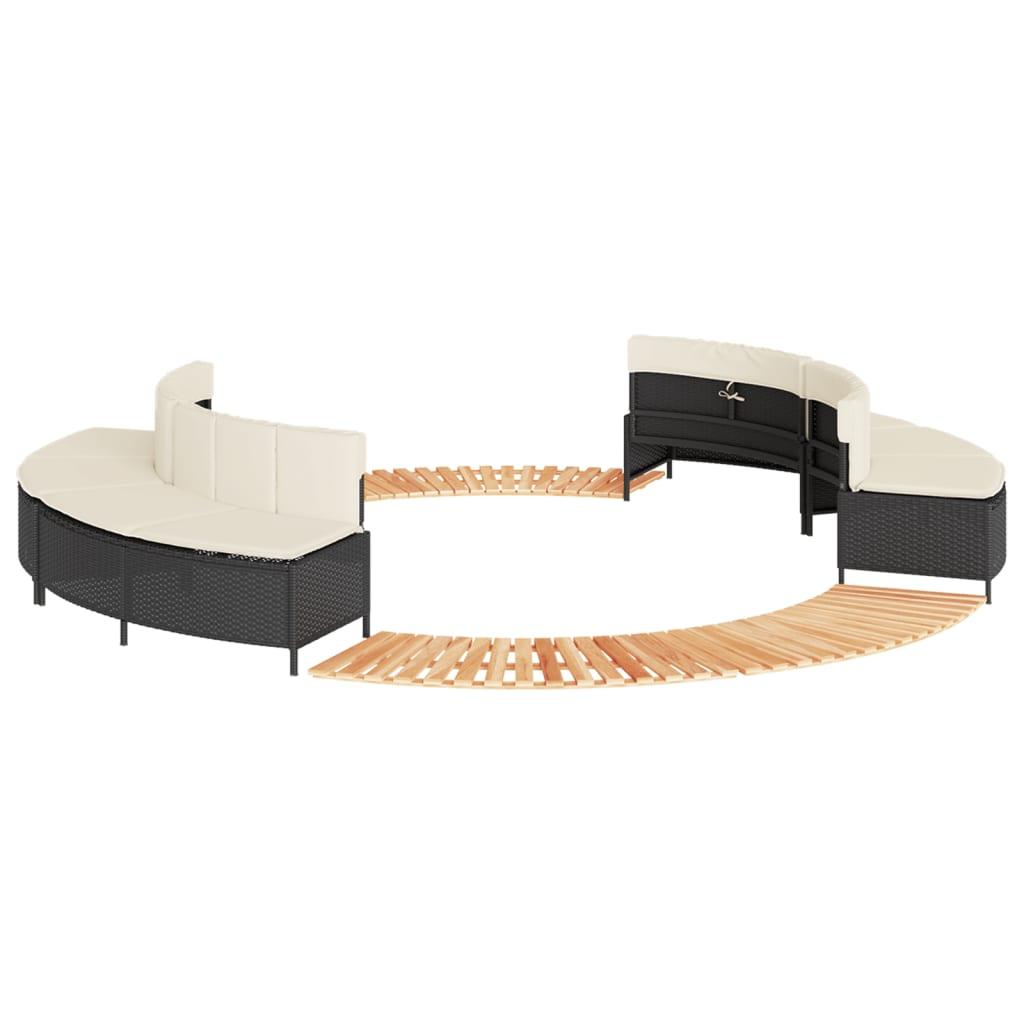 Spakant polyrattan og massivt akacietræ sort