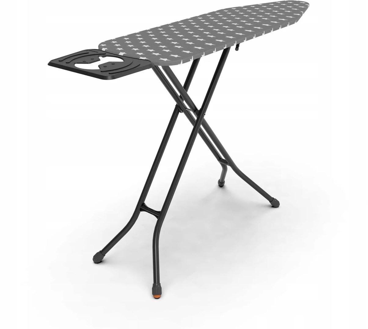 PROMIS PKD50 strygebræt 120 × 38 cm - grå “Star”, højdejusterbart
