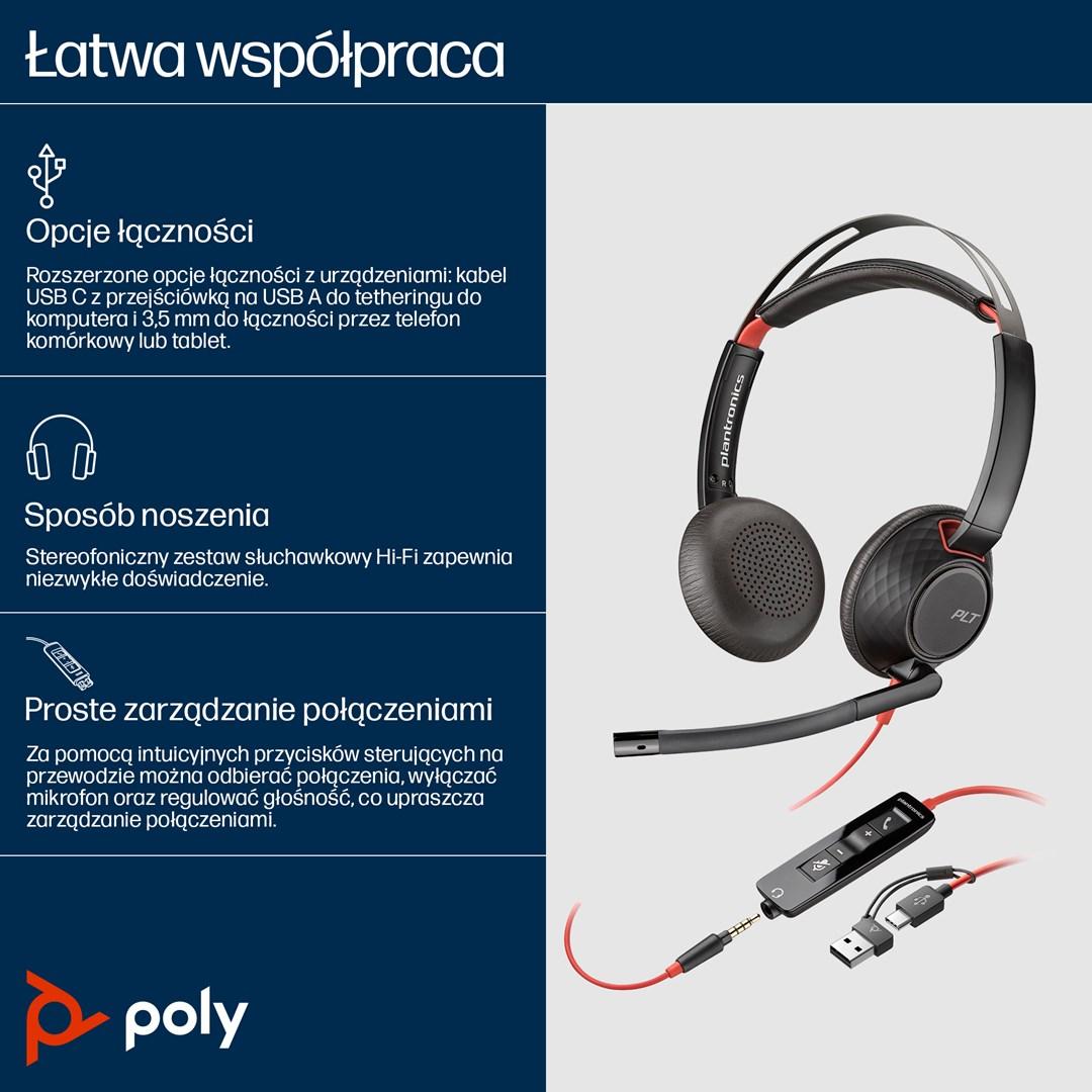 Poly Blackwire C5220 USB-C headset med inline-kontrol
