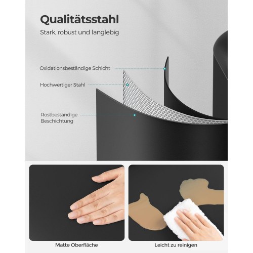 Pedalspand 30 l – stål med inderspand og soft close, sort