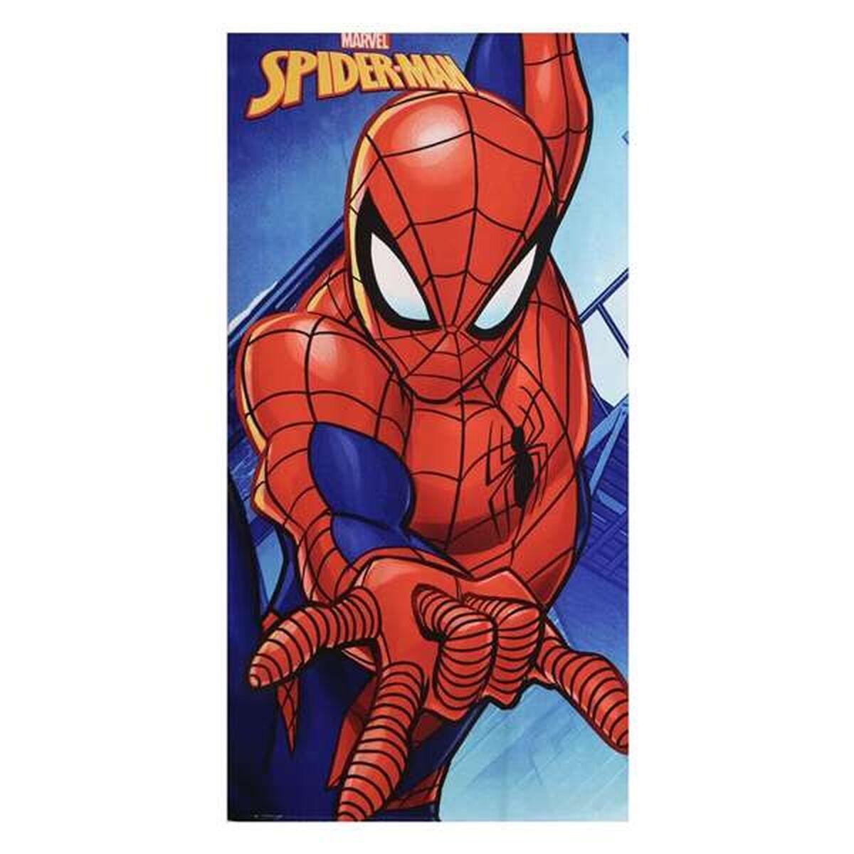 Spider-Man strandhåndklæde - blå 70 × 140 cm mikrofiber