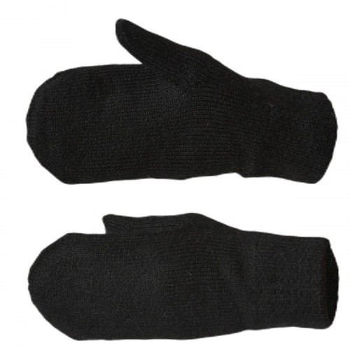 Pieces damehandsker - sort, vanter i strik