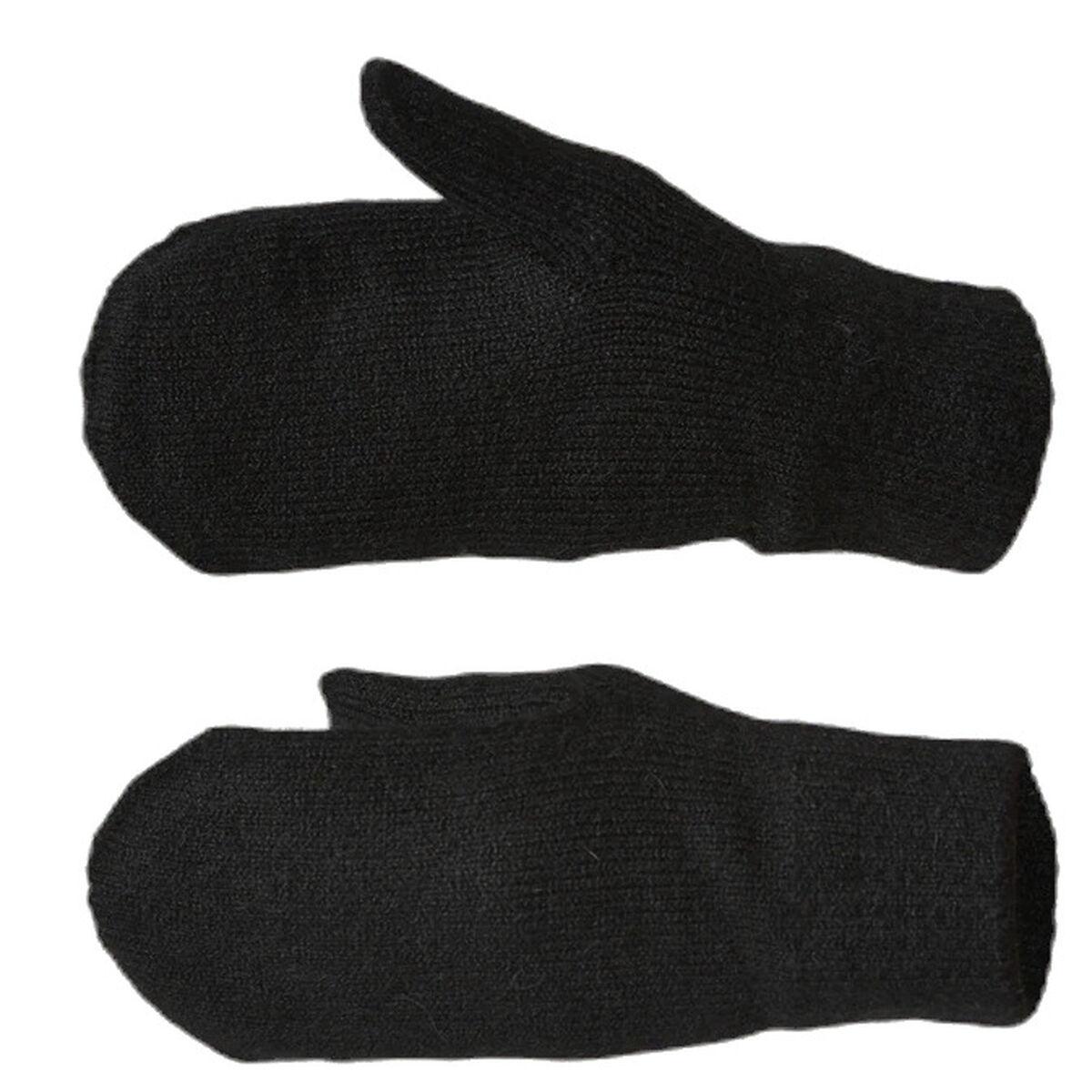 Pieces damehandsker - sort, vanter i strik