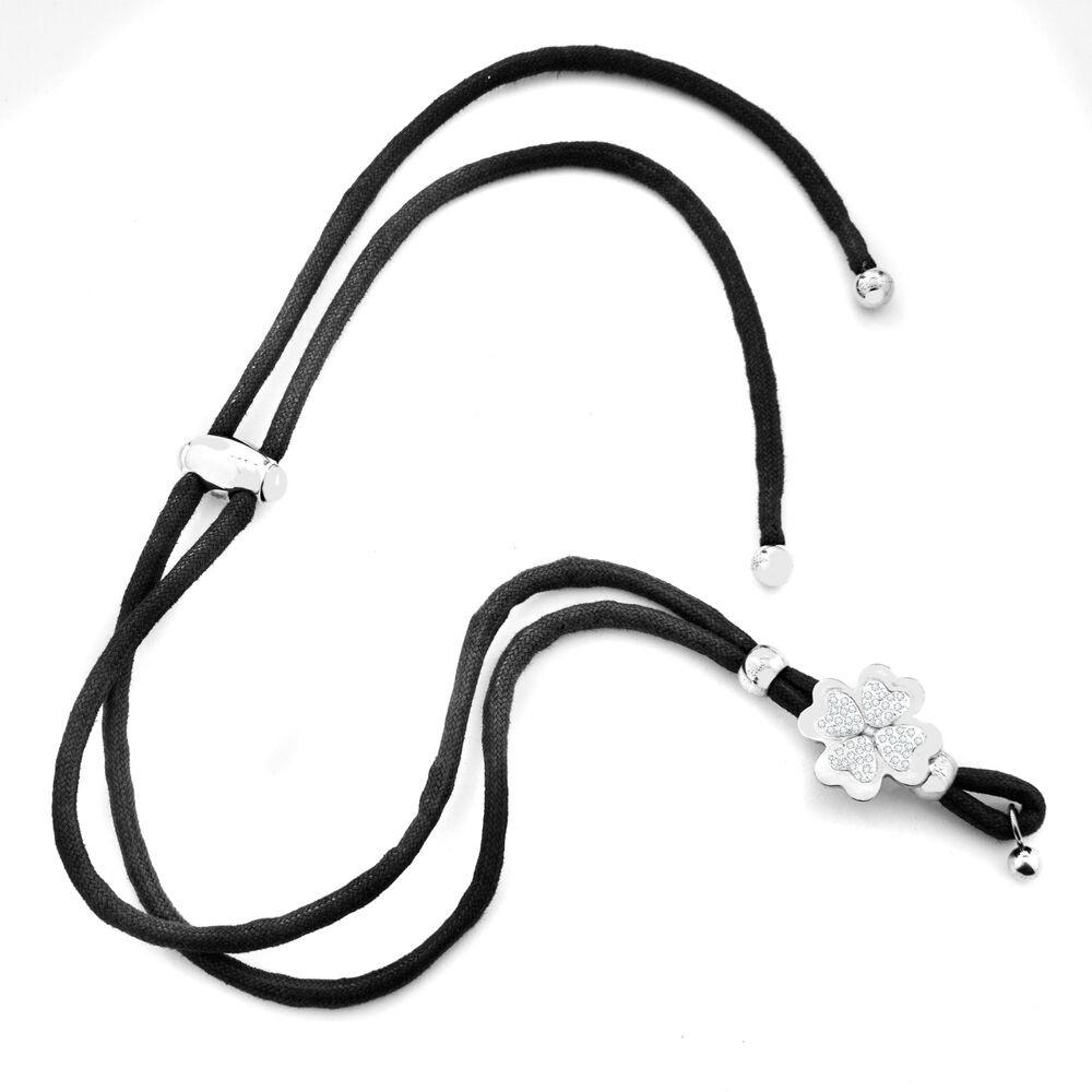 Halskæde til kvinder, sort snor - 45 cm