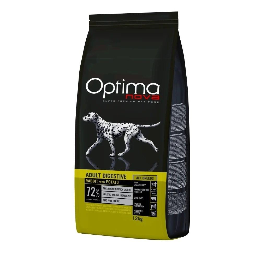 Optimanova Adult Digestive Kanin & Kartofler – tørfoder til hunde 12 kg