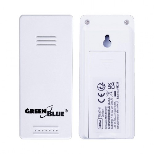 GreenBlue GB169 trådløs vejrstation – temperatur og luftfugtighed inde/ude, ur med alarm