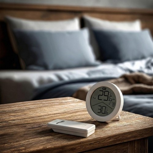 GreenBlue GB162 trådløs vejrstation – inde/ude temperatur, ur, °C/°F, rækkevidde op til 60 m