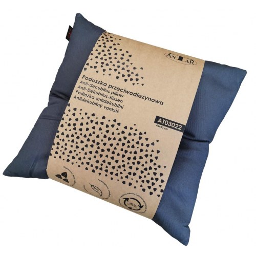 ANTAR AT03022 trykaflastende pude med boghvede – 43 × 43 cm, grå