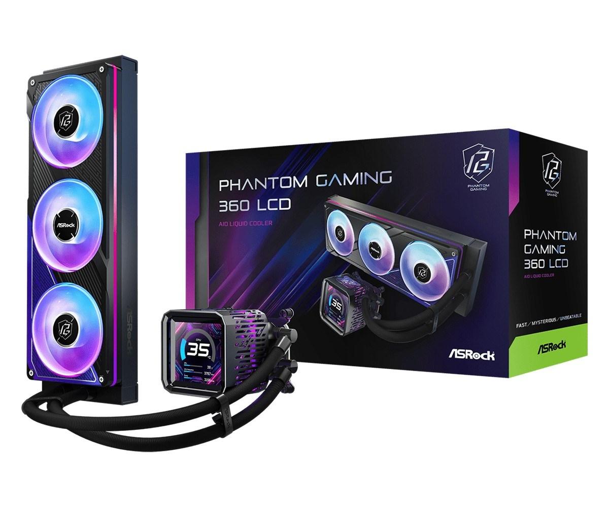 ASRock Phantom Gaming 360 LCD - AIO CPU-vandkøler med 3 blæsere billede