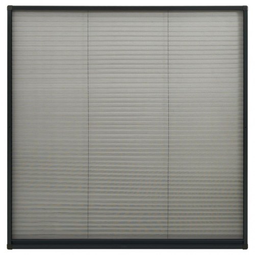 Plisseret insektnet til vinduer 120 × 120 cm - aluminium, antracit