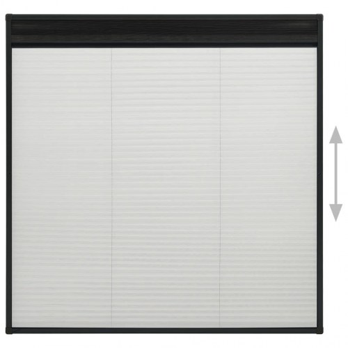 Plisseret insektnet til vinduer 120 × 120 cm - aluminium, antracit