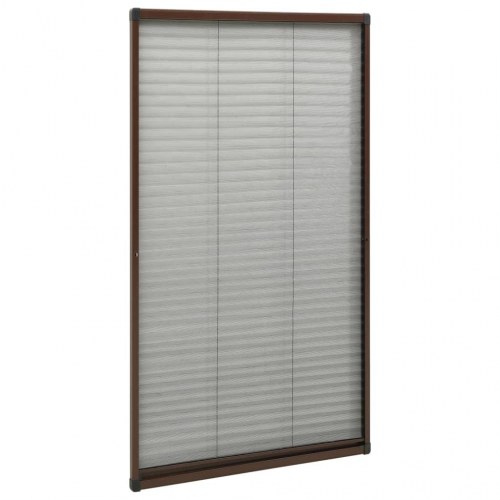 Plisseret insektnet til vinduer 80 × 160 cm - aluminium, brun