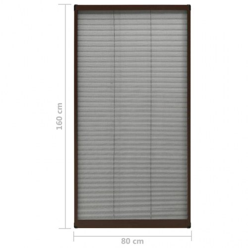 Plisseret insektnet til vinduer 80 × 160 cm - aluminium, brun