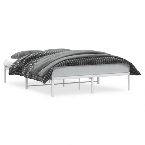 Sengeramme i metal 150 x 200 cm - hvid